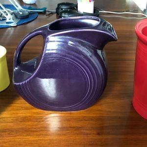 Large Plum Fiestaware Disk Pitcher